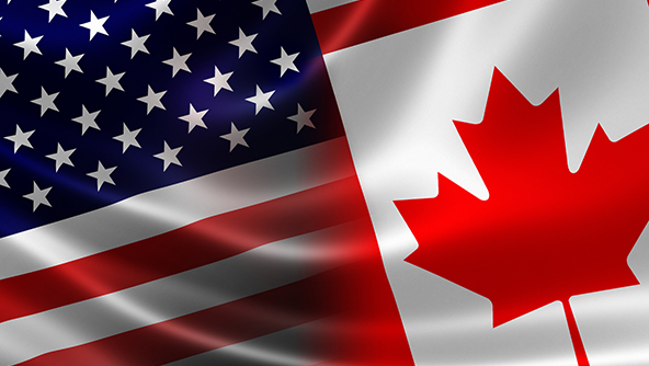 Merged Flag of Canada and USA