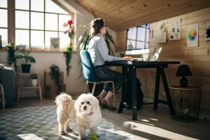 Woman in home office