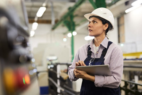 Safety Management Woman Factory Worker