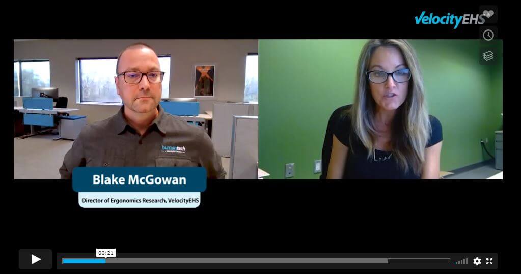 Black McGowan, Director of Ergonomics Research, on video call