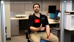 Certified ergonomist explains the features of an adjustable footrest